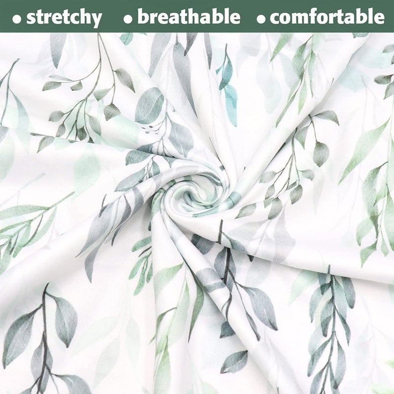 DILIMI Nursing Pillow Cover Stretchy Removable Cover for Breastfeeding Pillows, Ultra Soft Comfortable Slipcover for Baby Girl and Boy, Green Leaf - Image 2